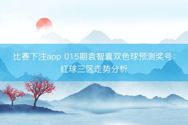 比赛下注app 015期袁智囊双色球预测奖号：红球三区走势分析