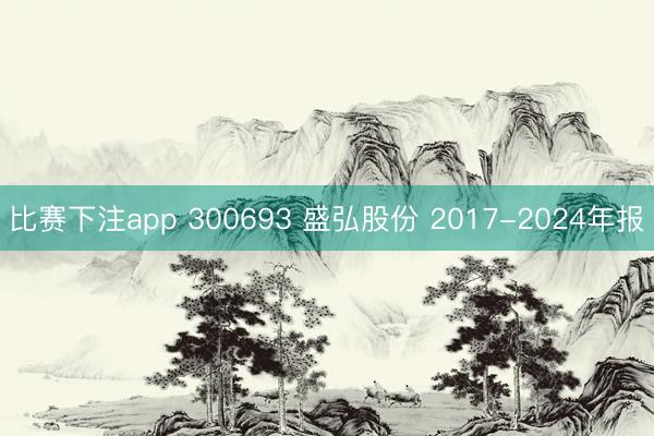 比赛下注app 300693 盛弘股份 2017-2024年报