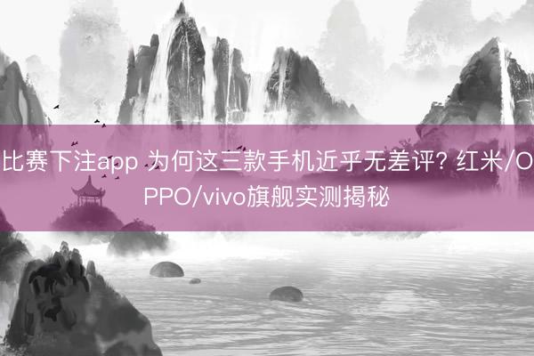 比赛下注app 为何这三款手机近乎无差评? 红米/OPPO/vivo旗舰实测揭秘