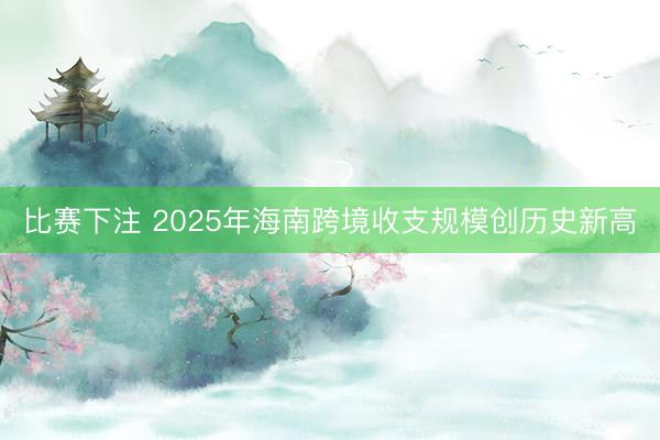 比赛下注 2025年海南跨境收支规模创历史新高