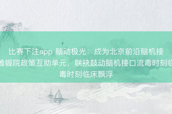 比赛下注app 脑动极光：成为北京前沿脑机接口运筹帷幄院政策互助单元，联袂鼓动脑机接口流毒时刻临床飘浮