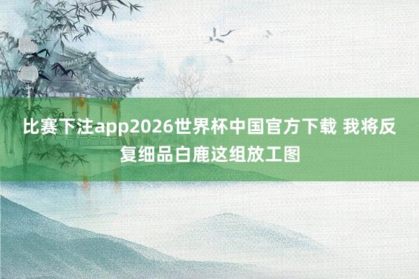 比赛下注app2026世界杯中国官方下载 我将反复细品白鹿这组放工图