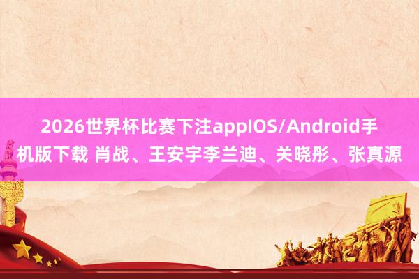 2026世界杯比赛下注appIOS/Android手机版下载 肖战、王安宇李兰迪、关晓彤、张真源