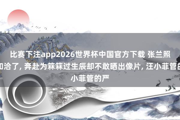 比赛下注app2026世界杯中国官方下载 张兰照旧和洽了， 奔赴为箖箖过生辰却不敢晒出像片， 汪小菲管的严