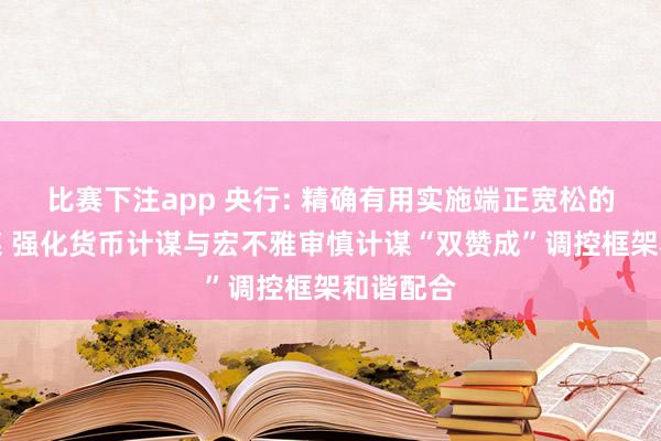 比赛下注app 央行: 精确有用实施端正宽松的货币计谋 强化货币计谋与宏不雅审慎计谋“双赞成”调控框架和谐配合