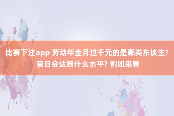 比赛下注app 劳动年金月过千元的是哪类东谈主? 昔日会达到什么水平? 例如来看