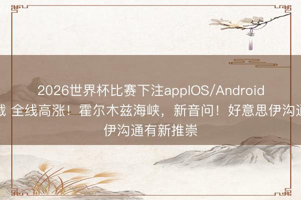 2026世界杯比赛下注appIOS/Android手机版下载 全线高涨！霍尔木兹海峡，新音问！好意思伊沟通有新推崇