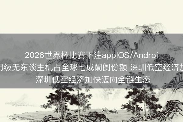 2026世界杯比赛下注appIOS/Android手机版下载 滥用级无东谈主机占全球七成阛阓份额 深圳低空经济加快迈向全链生态
