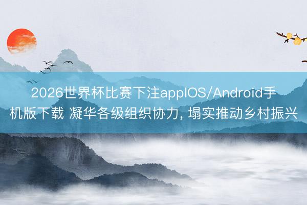 2026世界杯比赛下注appIOS/Android手机版下载 凝华各级组织协力， 塌实推动乡村振兴