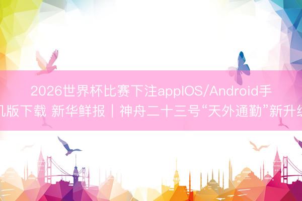 2026世界杯比赛下注appIOS/Android手机版下载 新华鲜报｜神舟二十三号“天外通勤”新升级