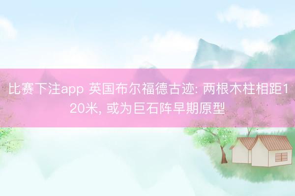 比赛下注app 英国布尔福德古迹: 两根木柱相距120米, 或为巨石阵早期原型